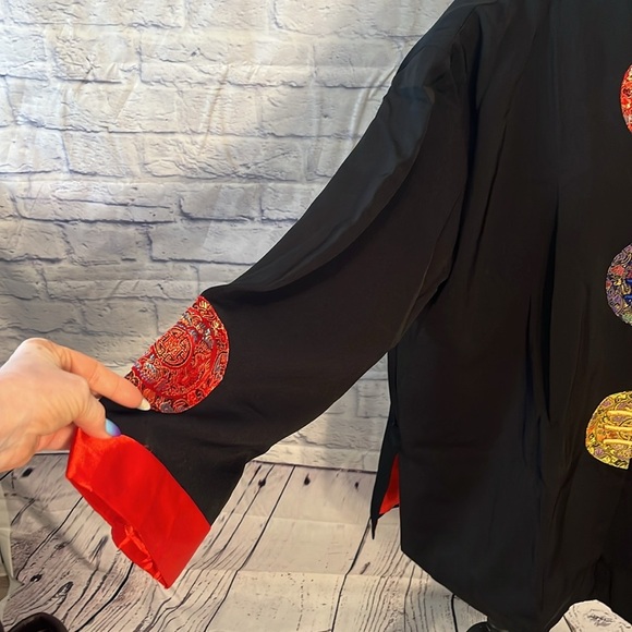Vintage Kim Lai 100% Silk Jacket Vietnam Toggle Closure Asian - Picture 3 of 7